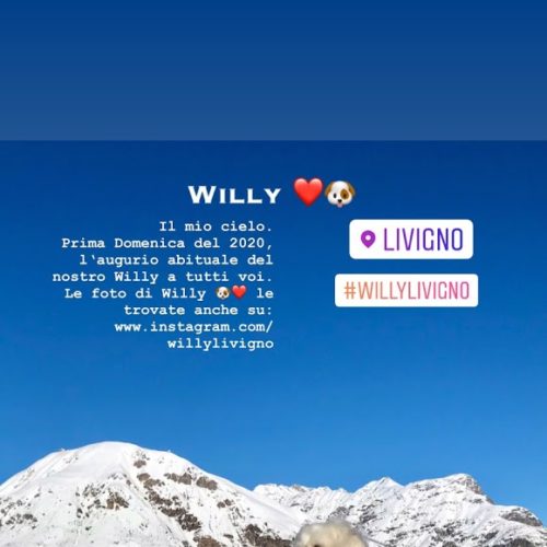 Willy ♥ dominates the panorama of Livigno